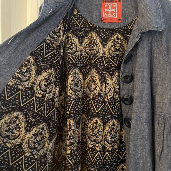 Free People Navy Button-Up Blouse - Picture 3 of 7